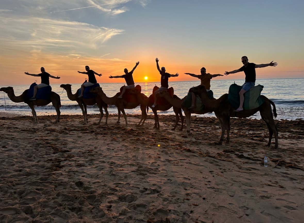 Sunset at cap spartel ,camel ride on the bech  and tasting Moroccan tea